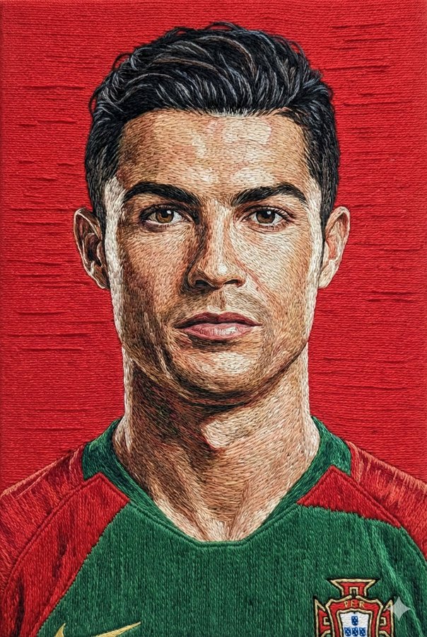 手工刺绣质感肖像