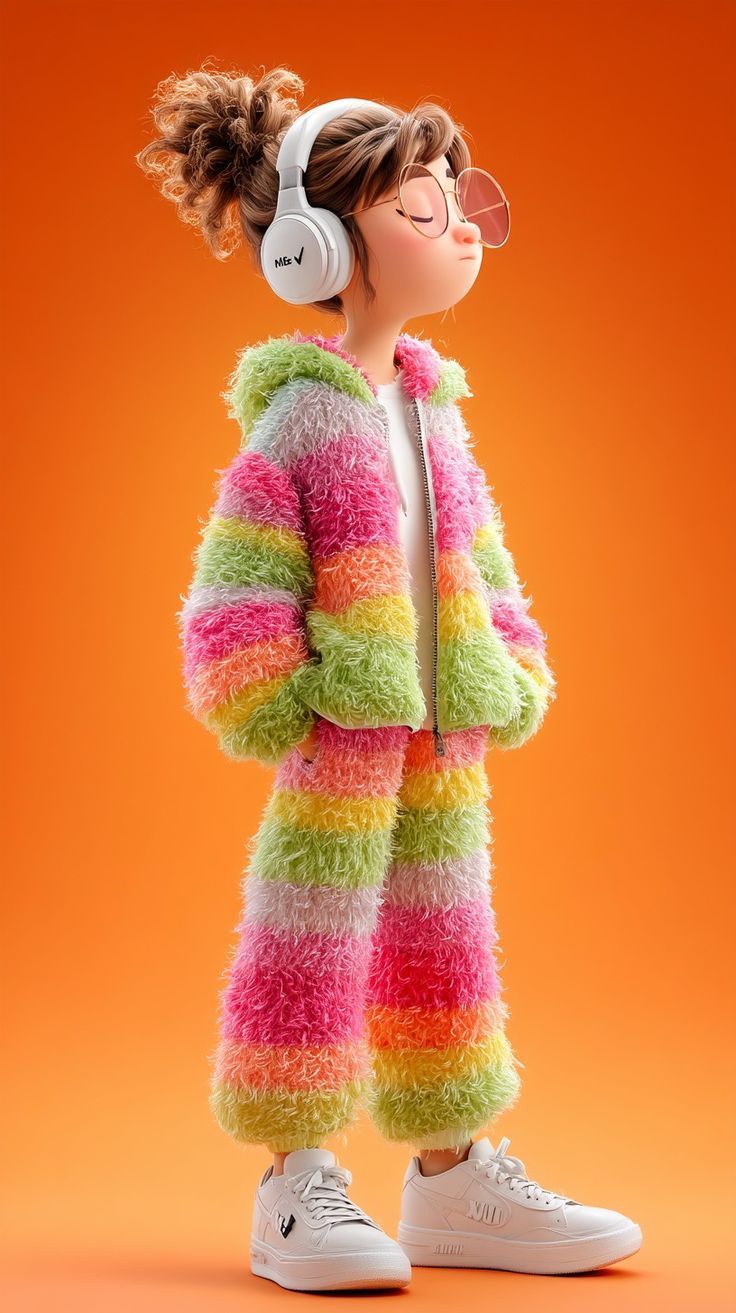 彩虹毛茸潮流角色