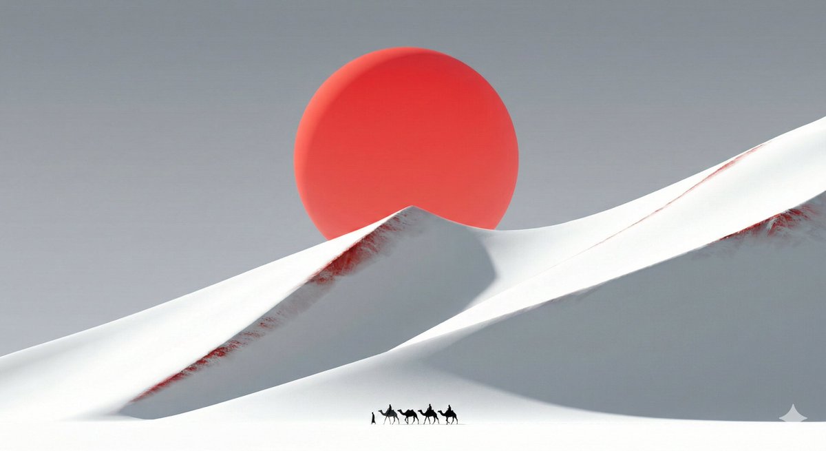 极简红日沙漠幻境