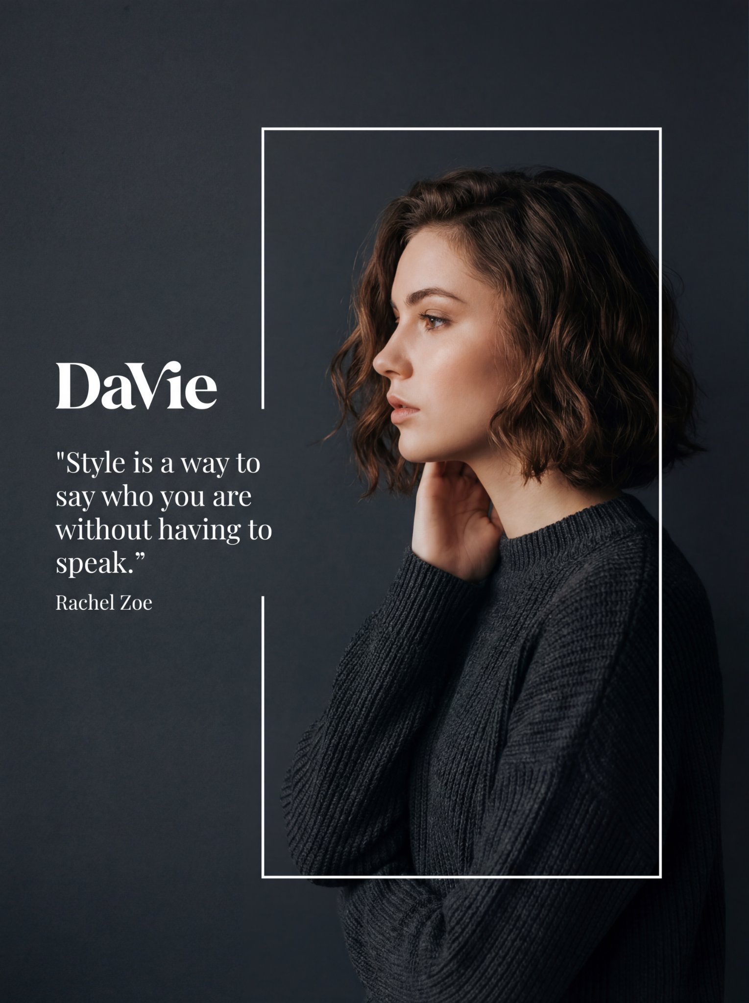 忧郁白框侧颜时尚大片