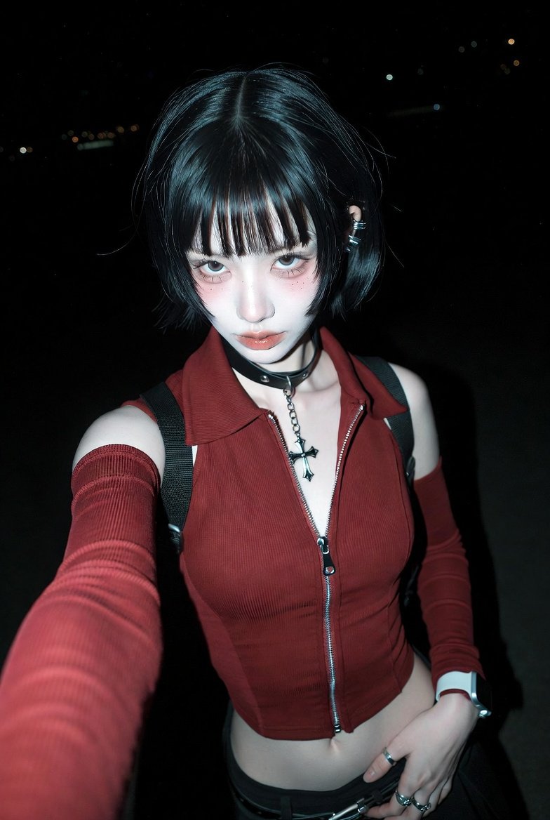 夜闪酷飒自拍少女