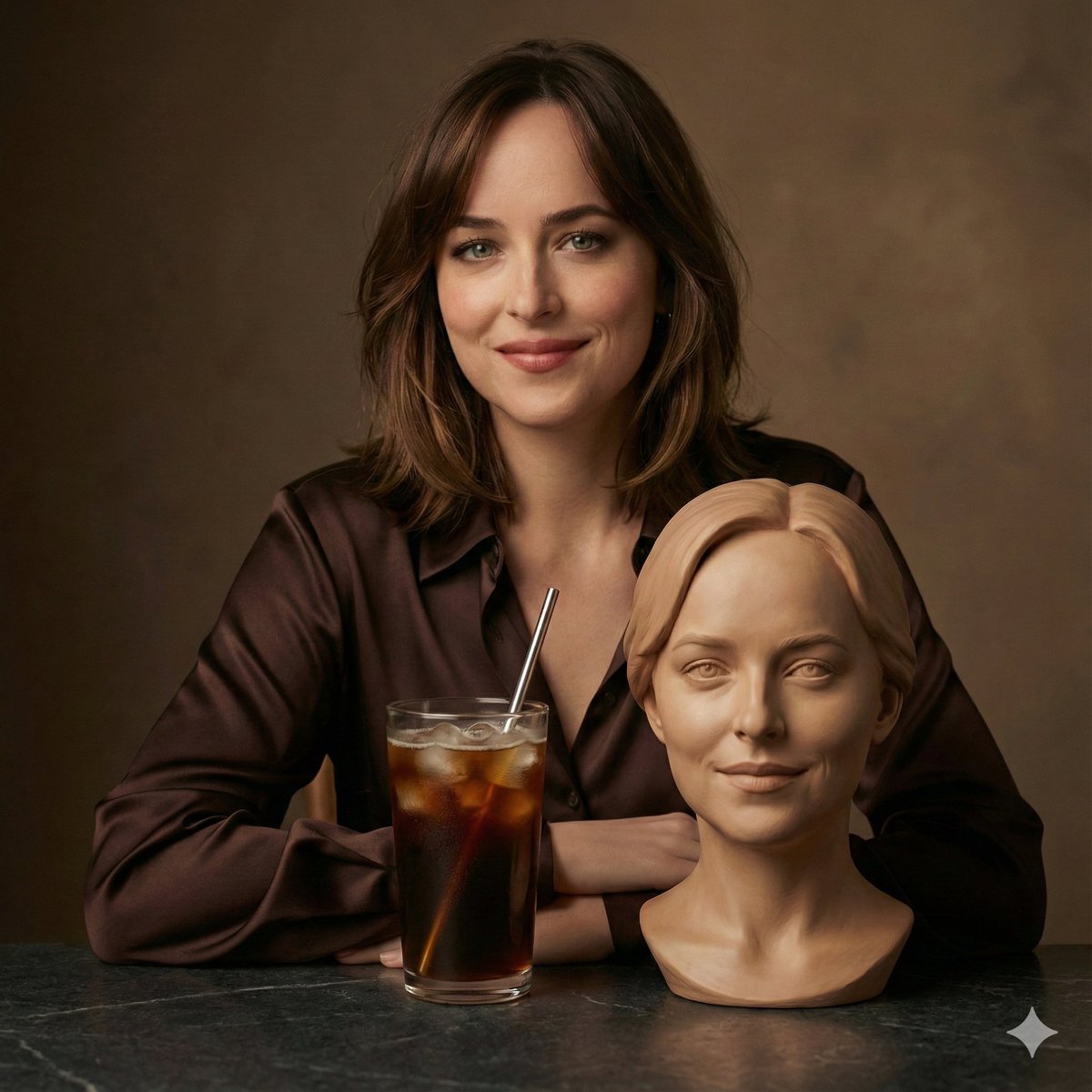 一张电影风格的影棚肖像照