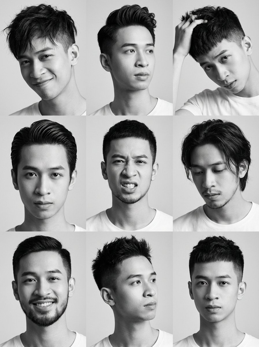 帅气的9宫格海马体写真