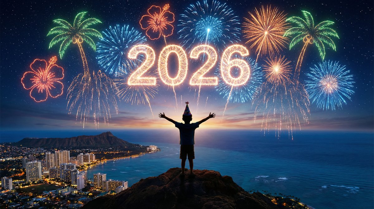 山顶观看烟花秀