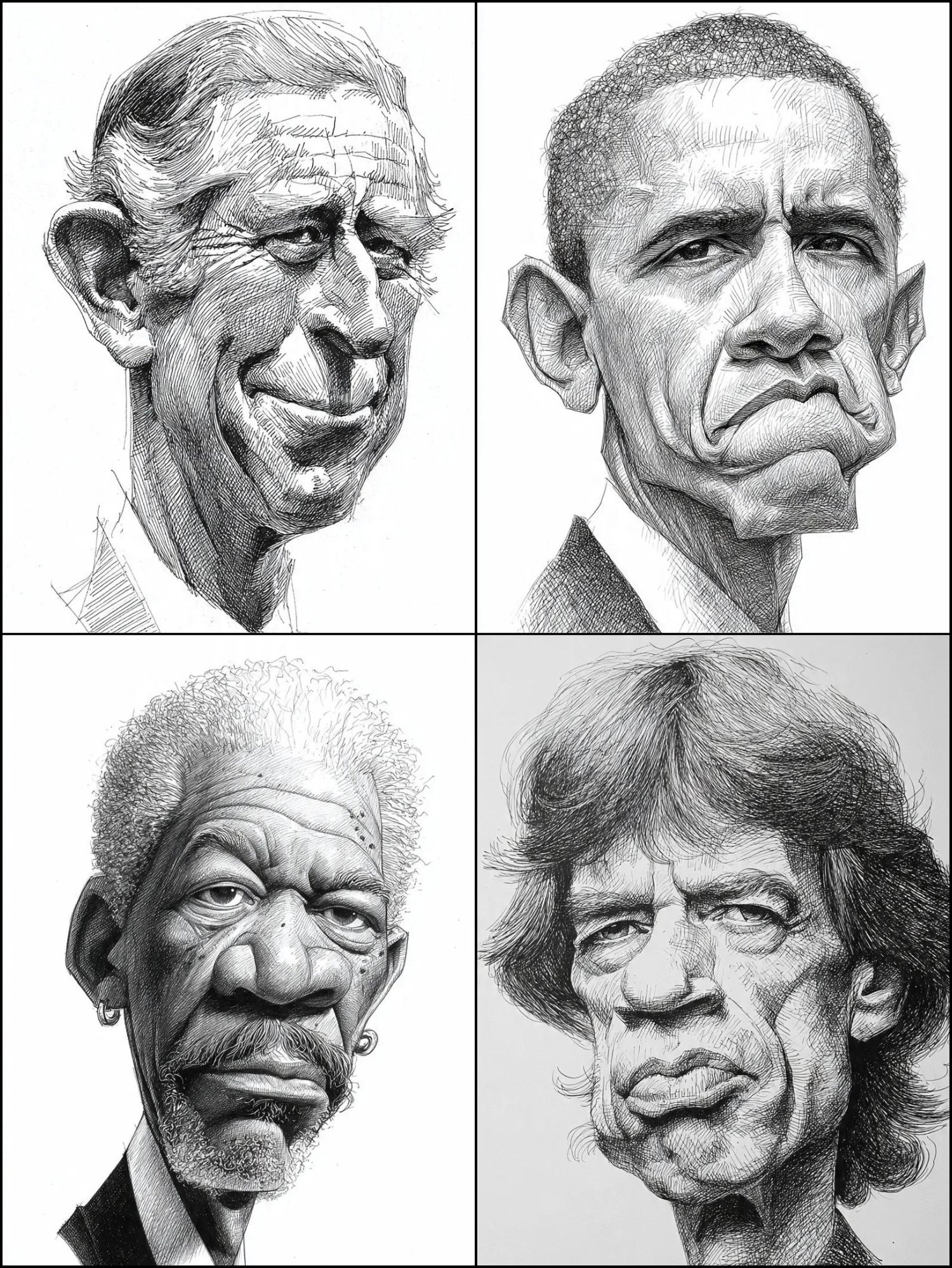 黑白素描手绘漫画