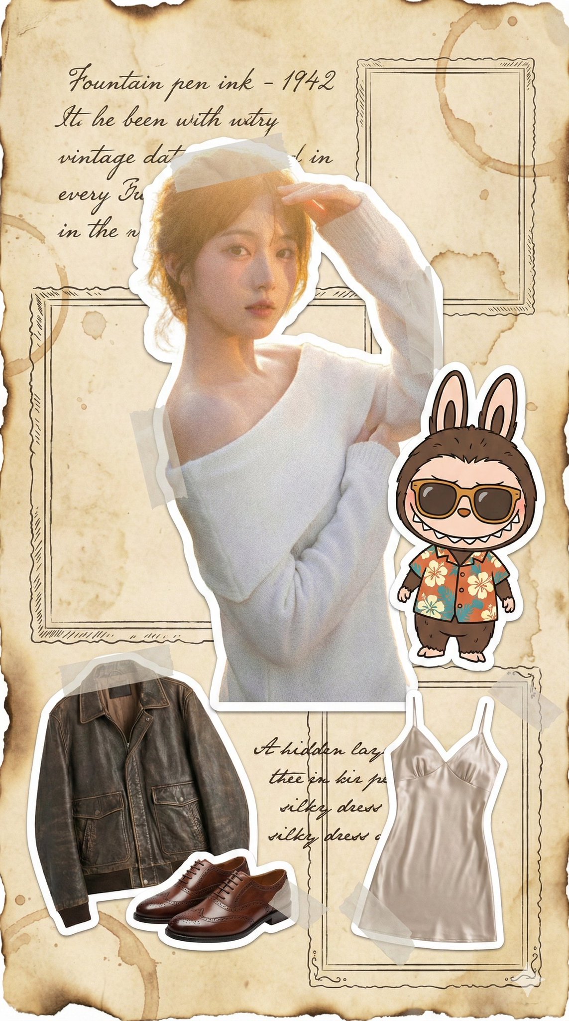 泛黄旧报纸手账